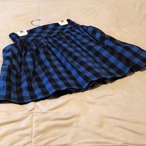 Black and blue plaid skirt